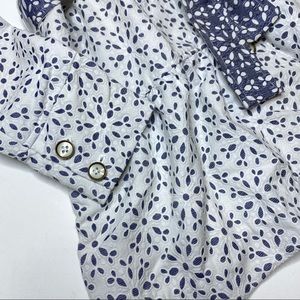 Anthropologie Elevenses Eyelet Print Trench Jacket